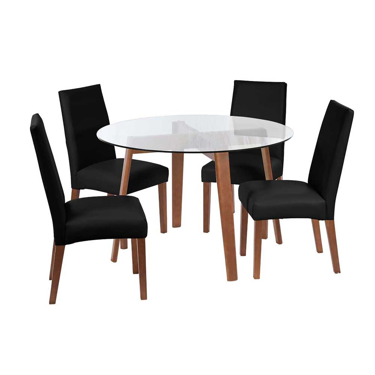Juego de Comedor Latam Home Valencia 4 Sillas Negro