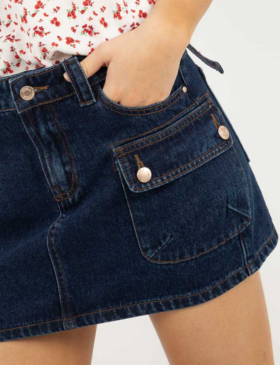Falda Mini Denim Mujer Icono