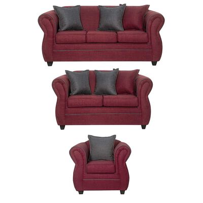 Imagen 1 del producto Juego de Living Black Factory Emili 6 Cuerpos Burdeo