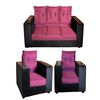 Juego de Living Diseño A&M Home Jocelyn Sofá 3 Cuerpos + 2 Sillones 1 Cuerpo Negro Burdeo