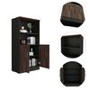 Biblioteca TuHome Home Office 2 Puertas Negro Soft Coñac