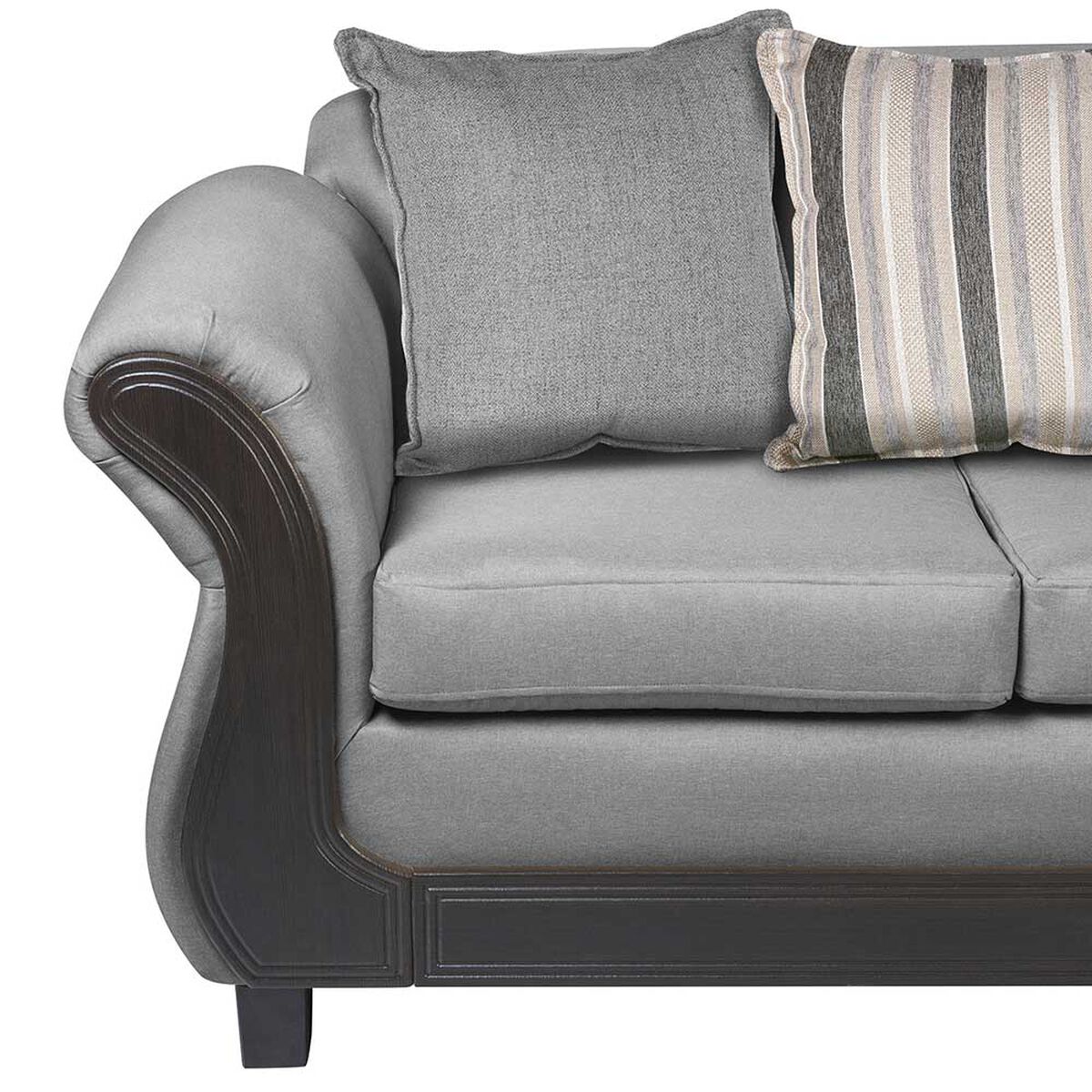Sofá Innovamuebles Palermo Tela 2 Cuerpos Gris Claro