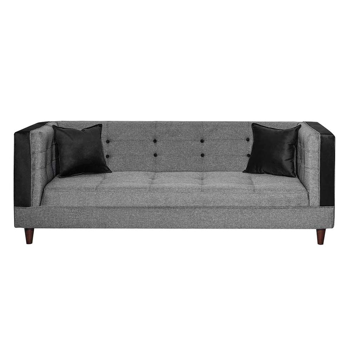 Juego de Living Diseño A&M Home Santa Monica Sofá 3 Cuerpos + 2 Pouf 1 Cuerpo  Gris