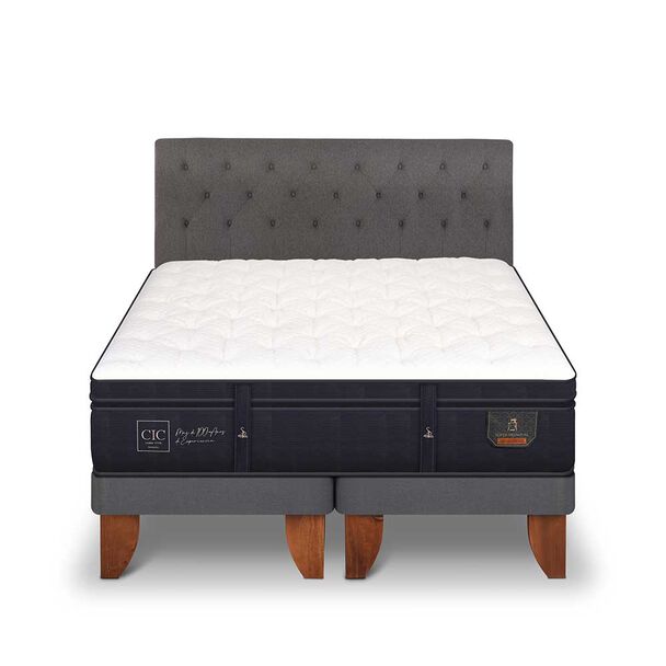 Cama Europea CIC Base Dividida King Súper Premium + Respaldo Kavery