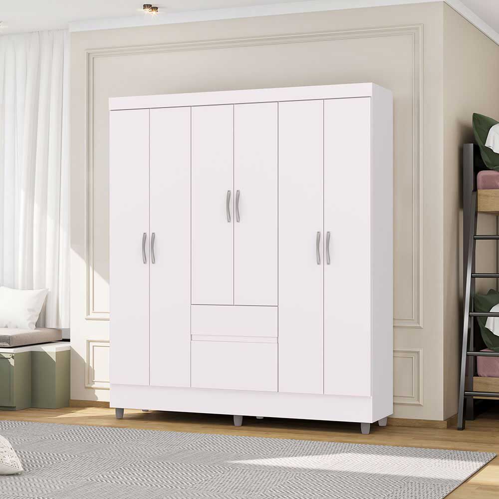 Clóset Vekkahome Americano 6 Puertas 2 Cajones Blanco
