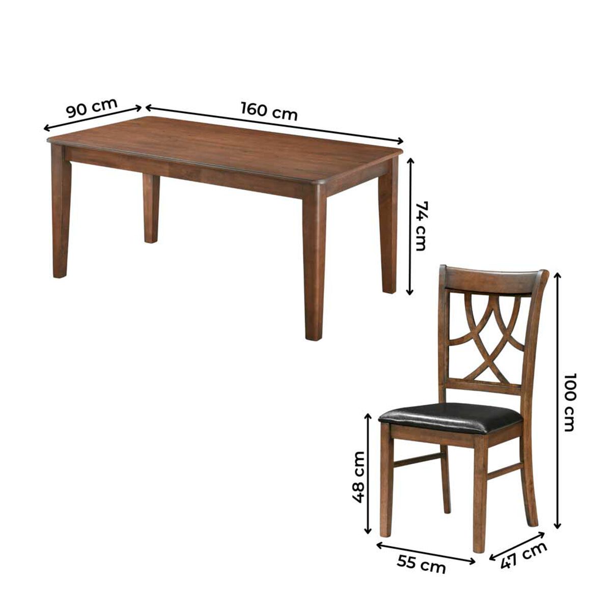 Juego de Comedor Home Mobili 6 Sillas Bruselas Café