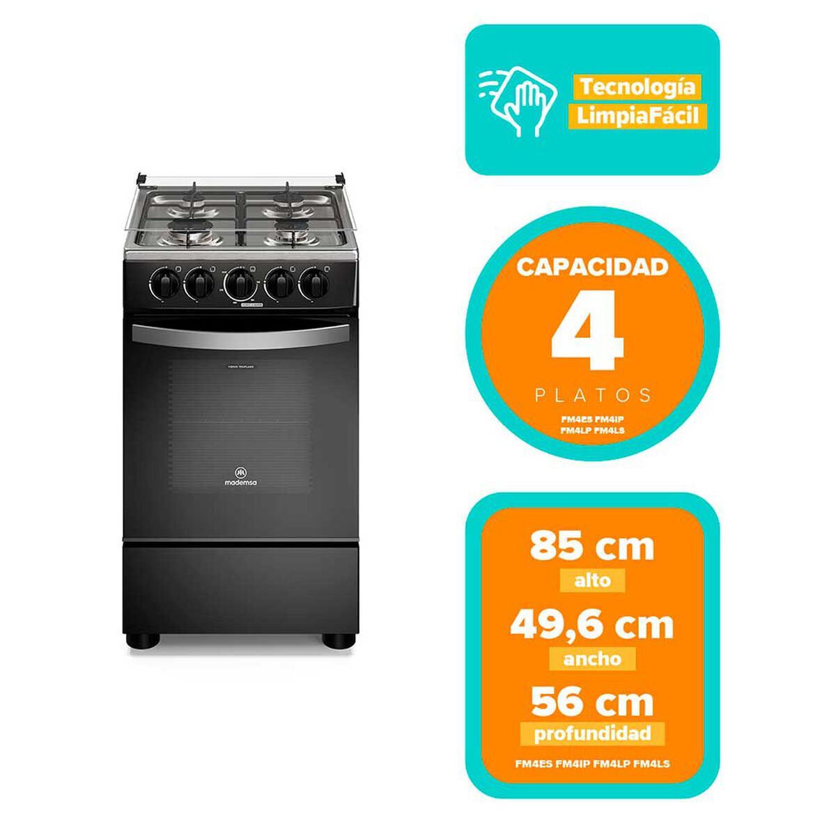 Cocina a Gas Mademsa FM4LP 4 Quemadores