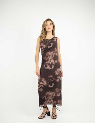 Imagen 1 del producto Vestido Maxi Estampado Sin Mangas Mujer Zibel Cafe