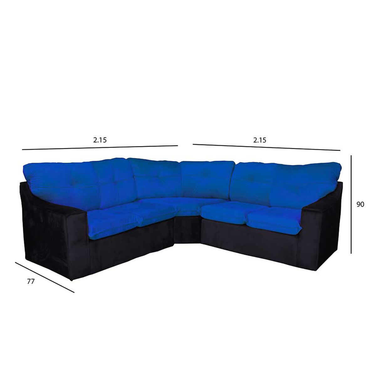 Sof&aacute; Secccional Muebles MYM Evelin 4 Cuerpos Azul Negro