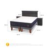 Cama Europea CIC Base Dividida 2 Plazas Súper Premium + Respaldo + 2 Veladores Dublin