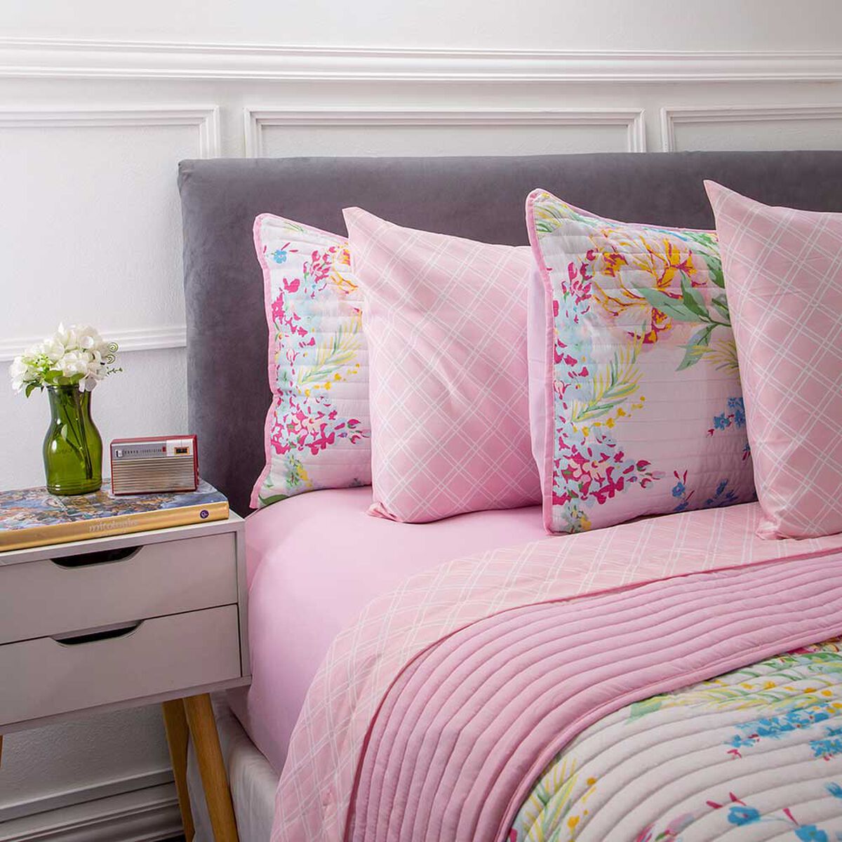 Set Quilt + Juego de Sábanas Dreams 1,5 Plazas María