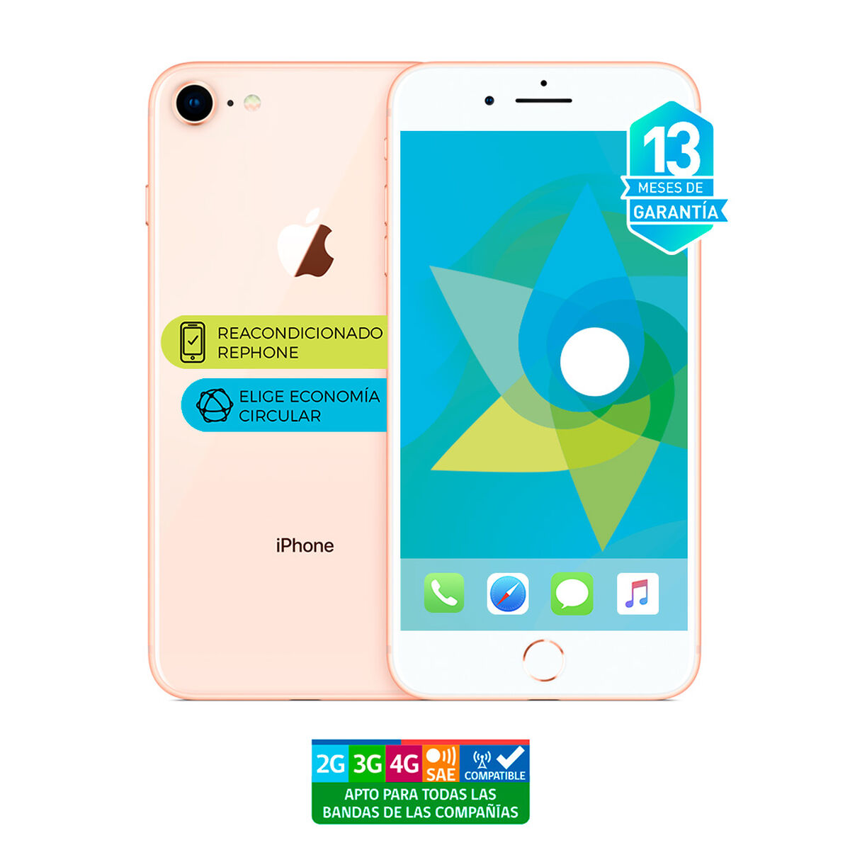 Celular Apple Iphone 8 64GB 4.7" Reacondicionado Dorado Liberado