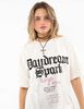Polera Oversized Con Estampado Manga Corta Mujer Icono
