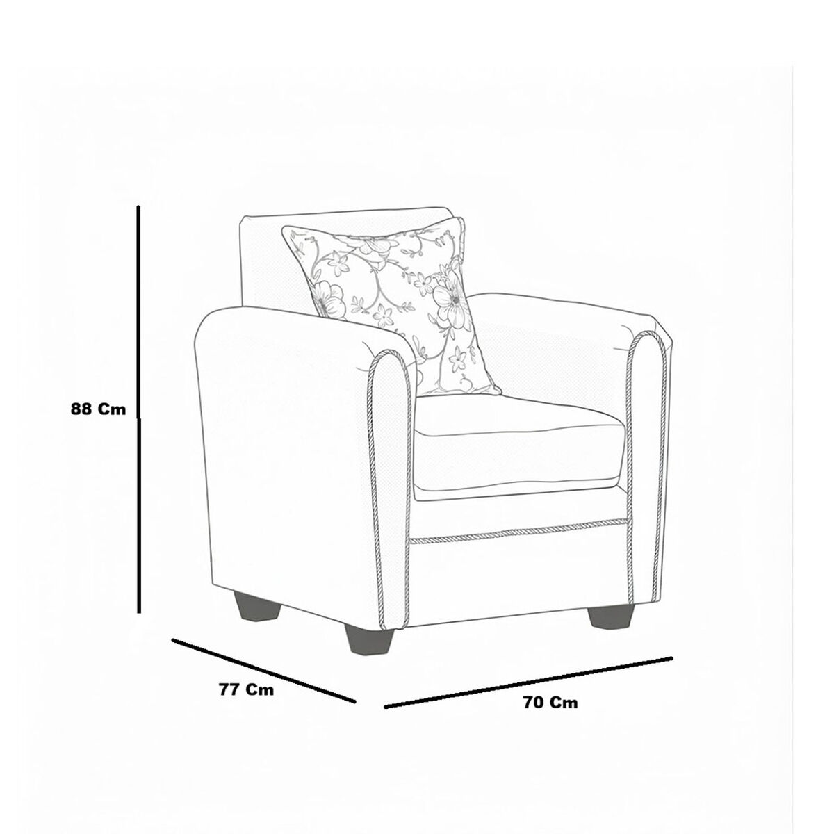 Juego de Living Almore Alemania Sof&aacute; 3 Cuerpos + Dos Sillones 1 Cuerpo Gris