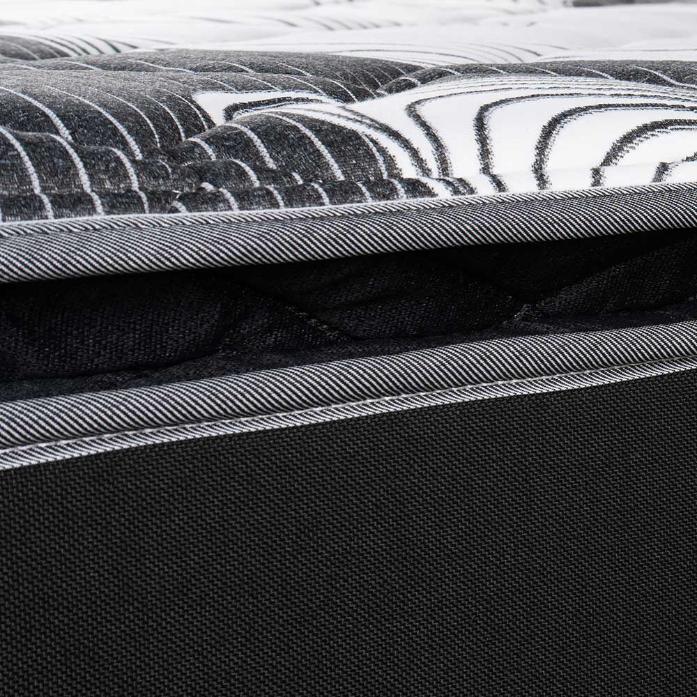 Cama Europea Celta 2 Plazas Pocket Black Signature+ Respaldo Tela