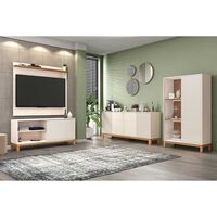 Panel TV 65"" + Rack TV 55"" + Vitrina + Buffet Decocasa Mondrian Off White