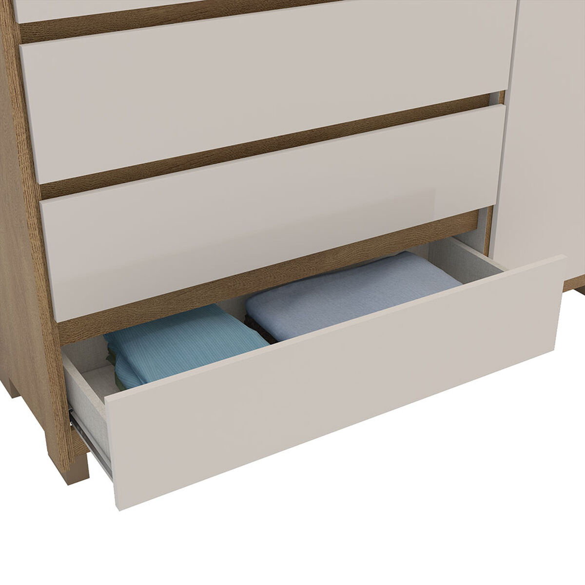 Cómoda Vekkahome Coimbra 4 Cajones 1 Puerta Café