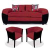 Juego de Living Elegant Detail Houston Sofá 3 Cuerpos + Dos Sitiales Rojo