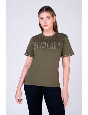 Imagen 1 del producto Polera Manga Corta Mujer Casual Sport Everlast Army, Negro, White