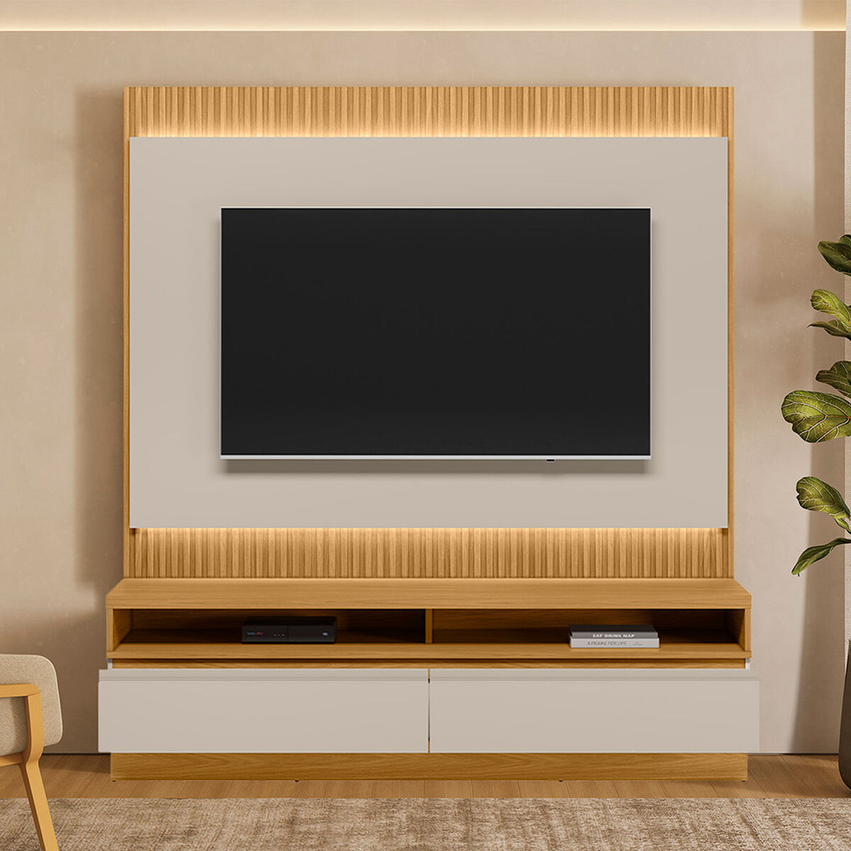 Home TV Di Poretti Design Sao Paulo Hasta 70" Caf&eacute; Claro