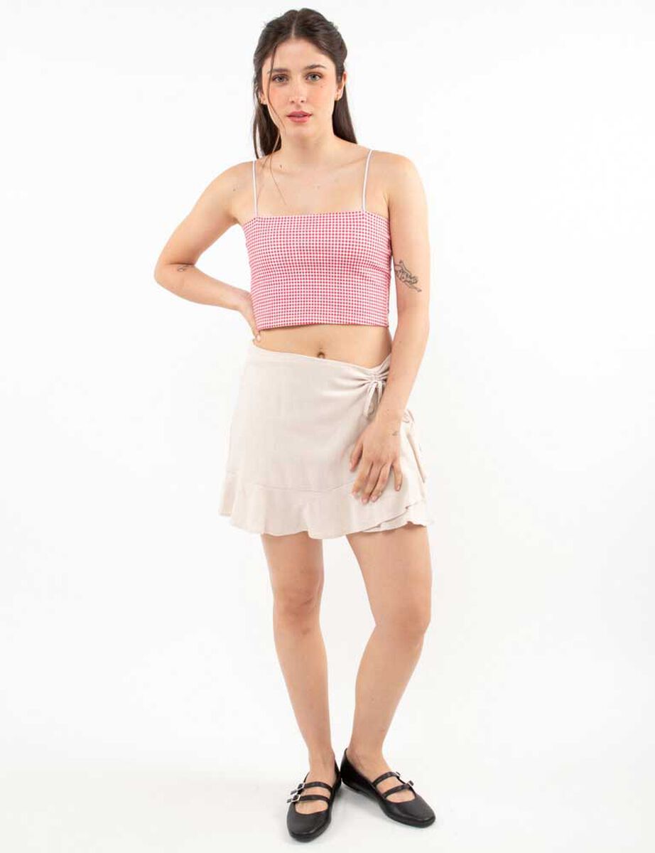 Falda Lino Mini Mujer Icono