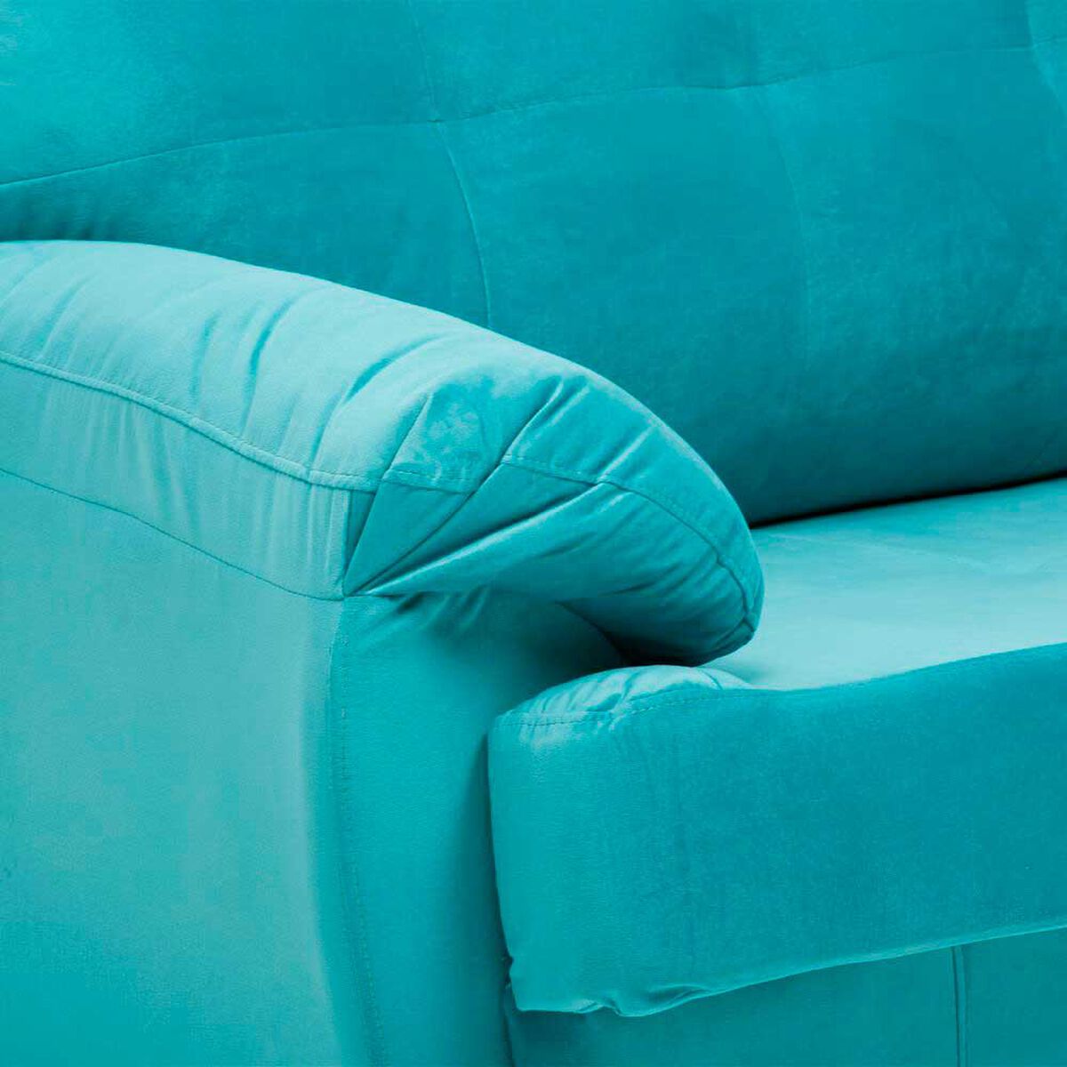 Sof&aacute; Cabsur Caburga 3 Cuerpos Felpa Turquesa