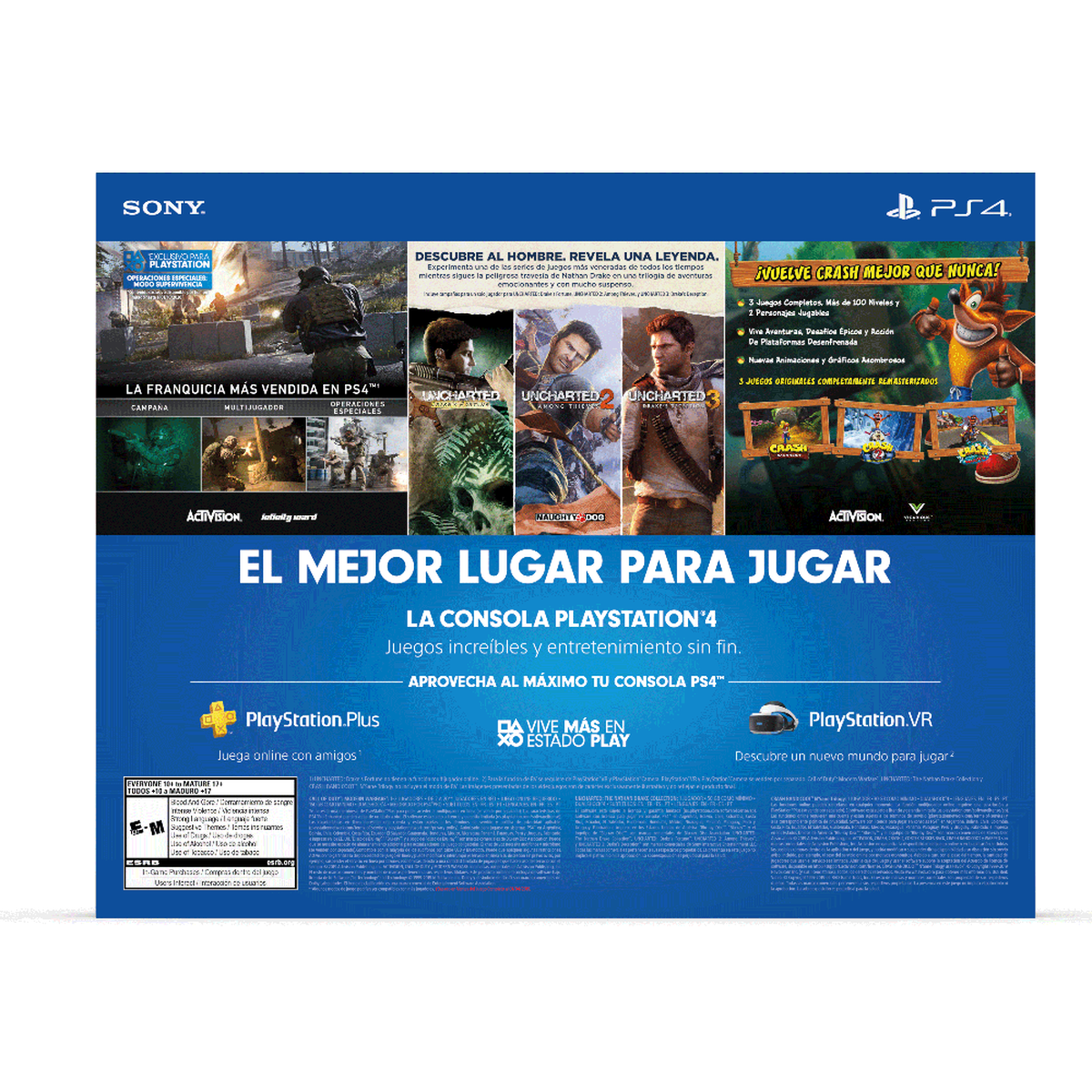 PS4 1TB + 7 Juegos + 3 Meses PS Plus + Control Dualshock