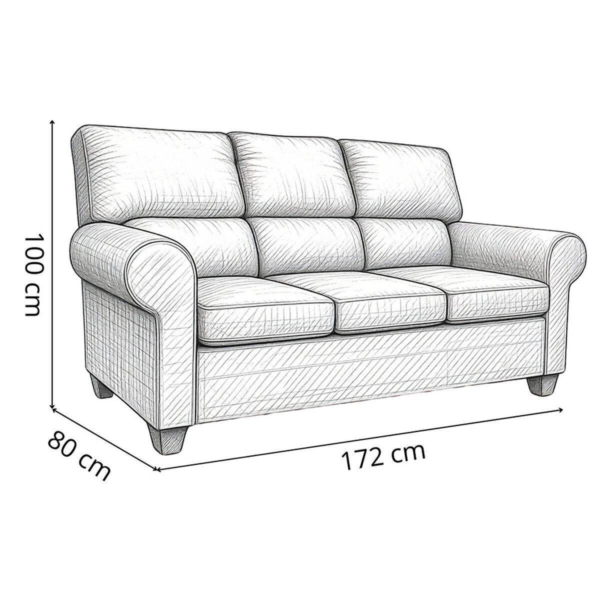 Sof&aacute; Muebles MPR Boston 3 Cuerpos Negro
