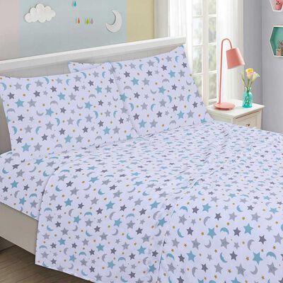 Imagen 1 del producto Juego de Sábanas Illusions 144 Hilos 1,5 Plazas Starry Blanco