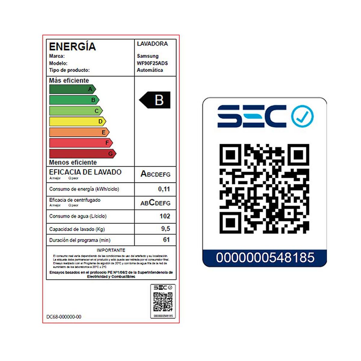 Samsung Lavadora WF90F25ADSZS 25 kg. Carga Frontal Acero Oscuro