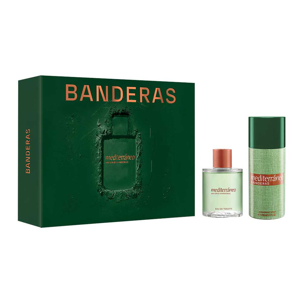 Set Perfume Antonio Banderas Hombre Mediterráneo Eau de Toilette 100 ml + 24h Desodorante Spray 150 ml