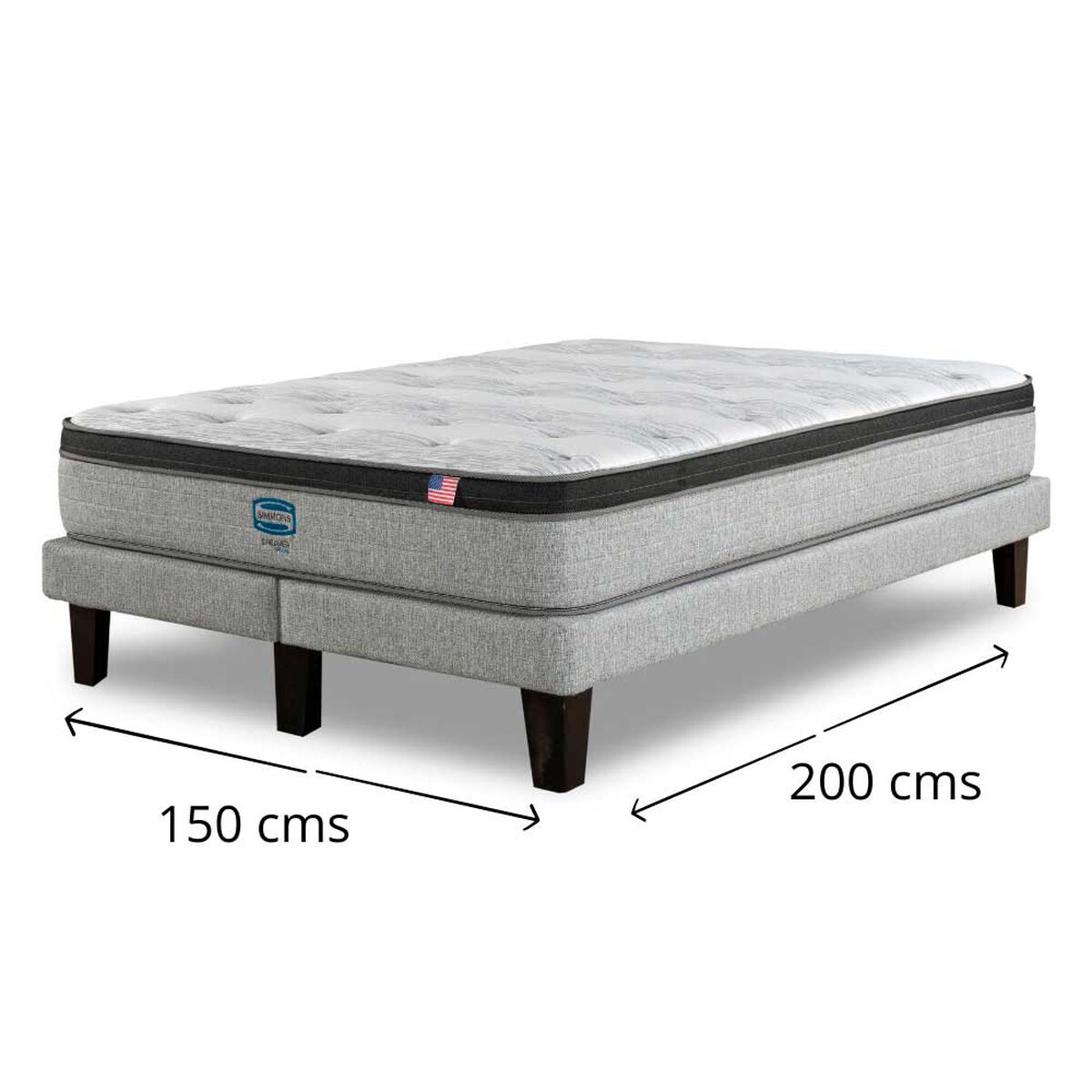 Cama Europea Simmons 2 Plazas Dreamer Plus 200 cm