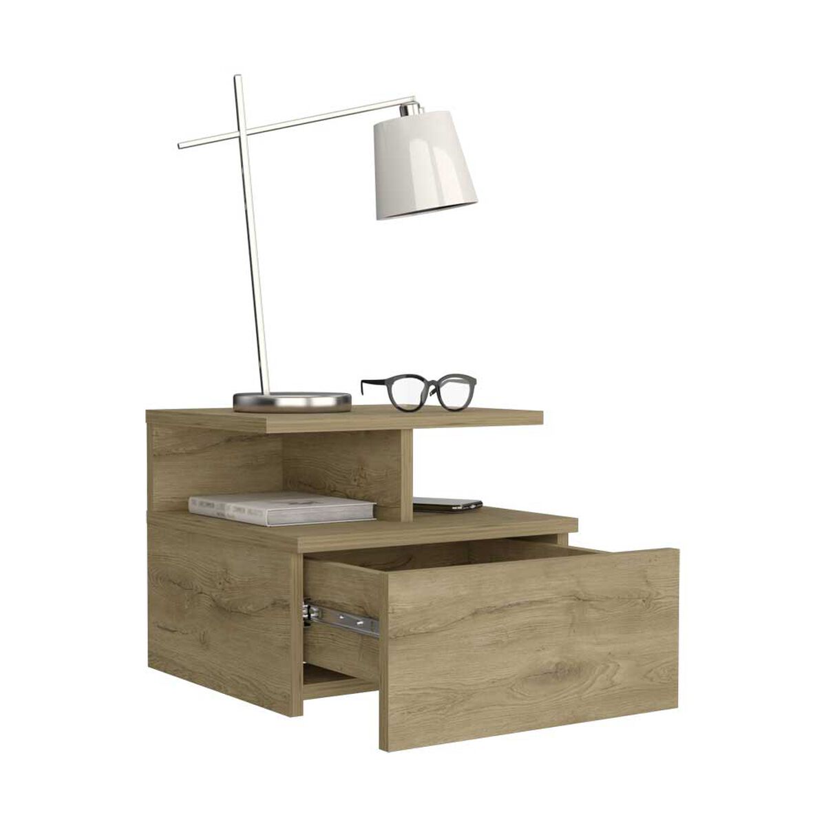 Velador Rectangular TuHome Dreams 1 Cajón Macadamia