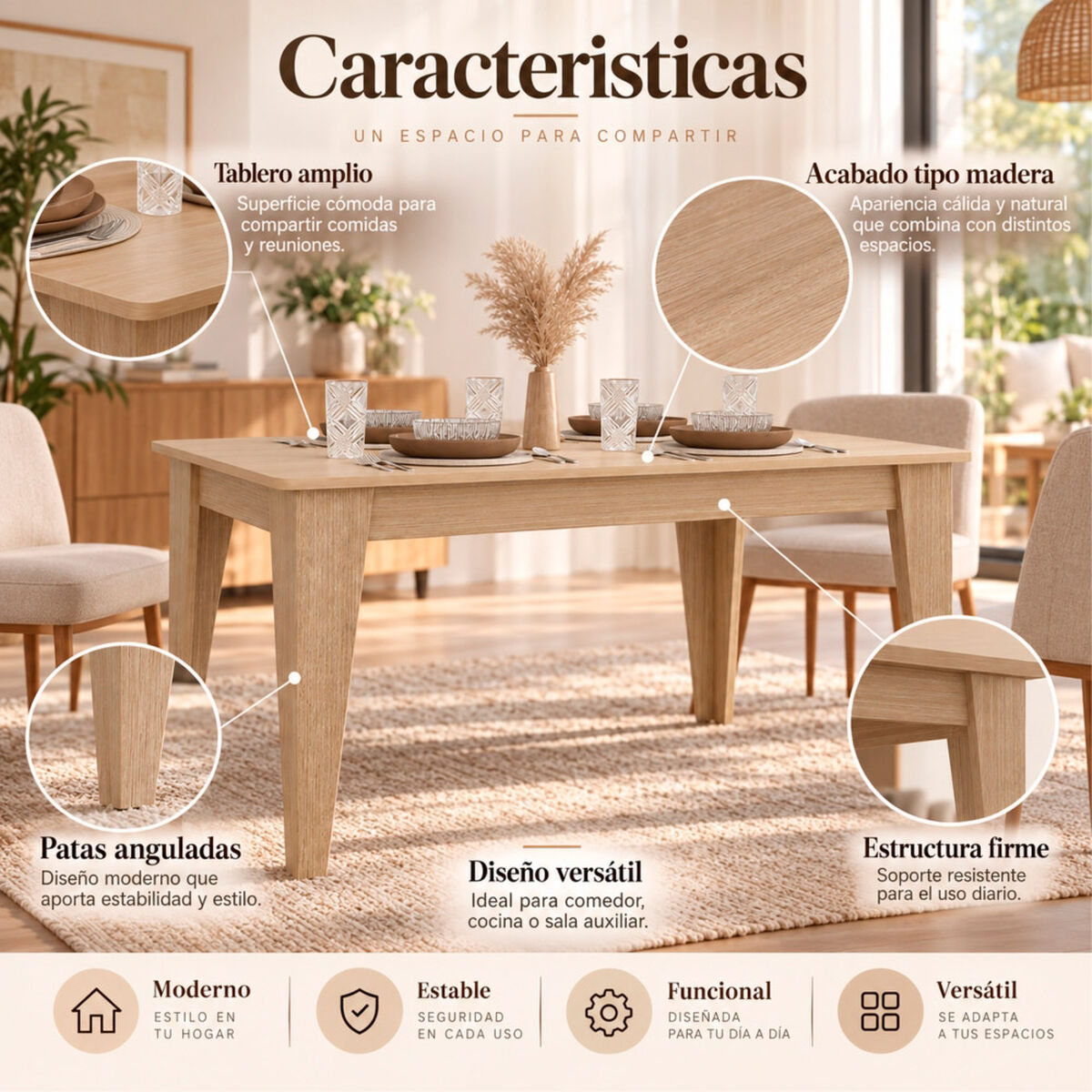 Mesa de Comedor Tuhome Torino Cartagena