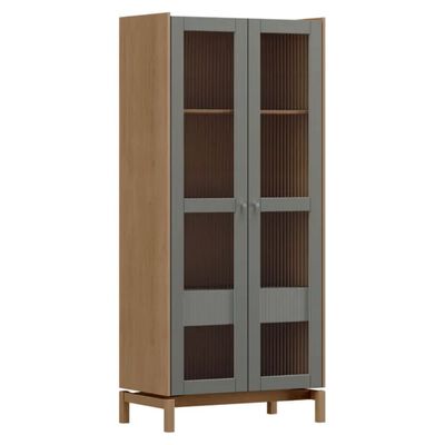 Vitrina Roca Barcelona 2 Puertas 1 Caj&oacute;n Verde Roble