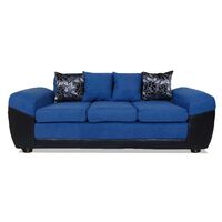 Sofá Elegant Detail Houston 3 Cuerpos Negro Azul