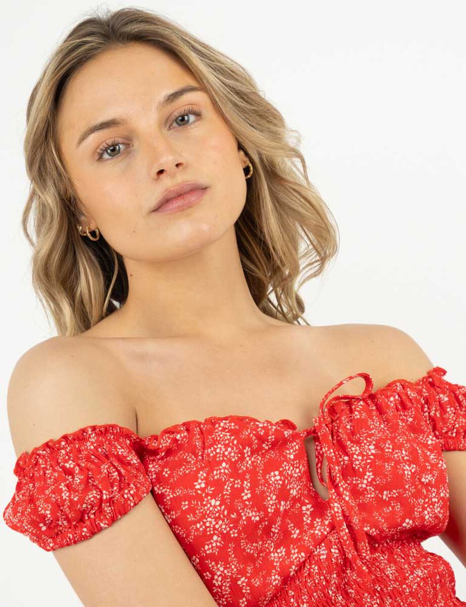 Blusa Crop Manga Corta Mujer Icono