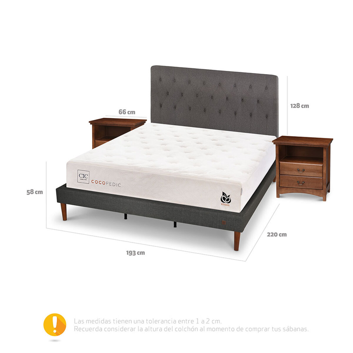 Cama Europea CIC Base Normal King Cocopedic