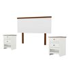Respaldo + 2 Veladores Flex 2 Plazas London Blanco
