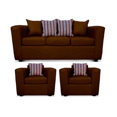 Imagen 1 del producto Juego de Living Elegant Detail Santa Fe  Sofá 3 Cuerpos + Dos Sillones 1 Cuerpo Café