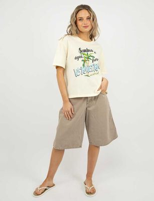 Imagen 2 del producto Polera Con Estampado Manga Corta Mujer Icono Amarillo