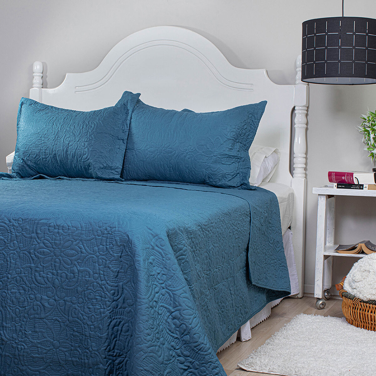 Quilt Doral 2 Plazas Azul Elegance