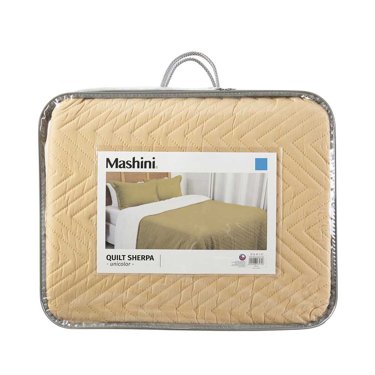 Quilt Sherpa Mashini 1,5 Plazas Liso Amarillo