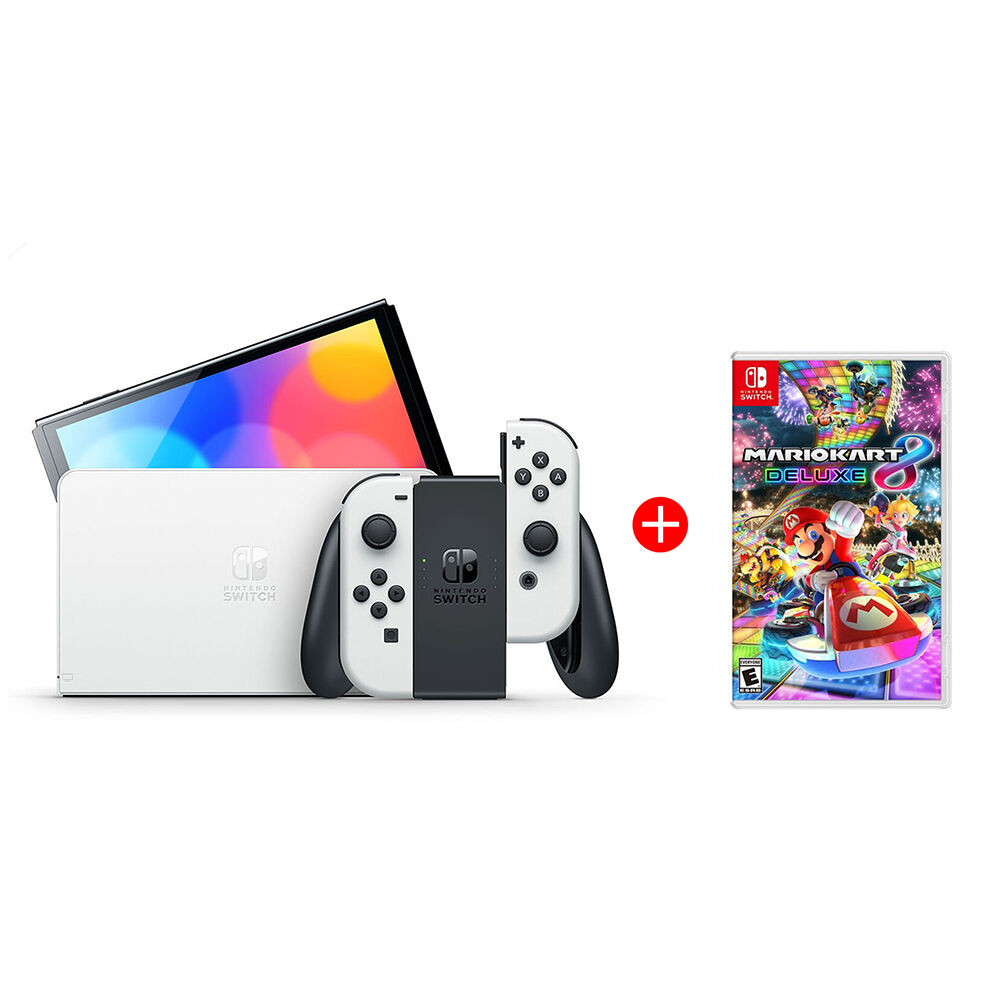 Combo Consola Nintendo Switch OLED White + Juego Nintendo Switch