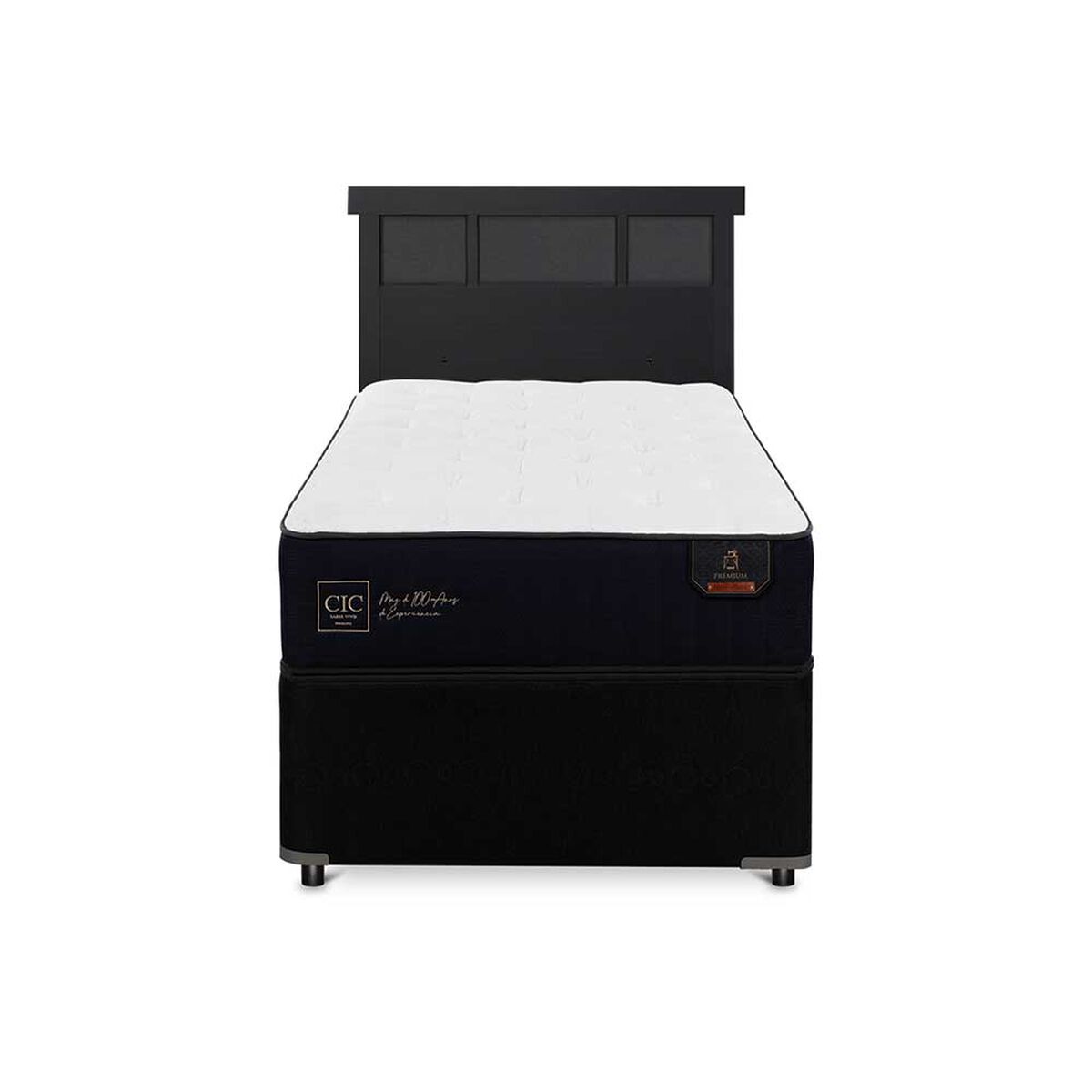 Cama Nido CIC 1,5 Plazas Premium + Respaldo Dublin Negro