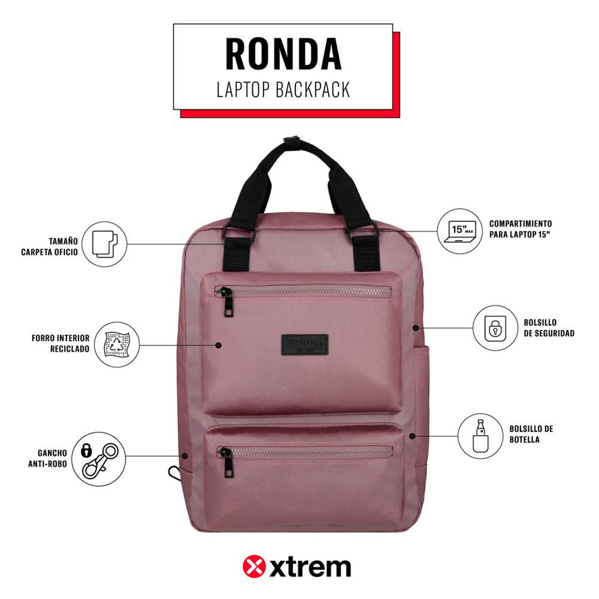 Mochila Notebook Xtrem Ronda 5XT Morado 15"