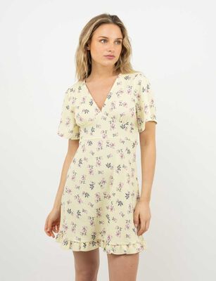 Imagen 2 del producto Vestido Mini Manga Corta Mujer Icono Amarillo, Blanco, Cafe, Celeste