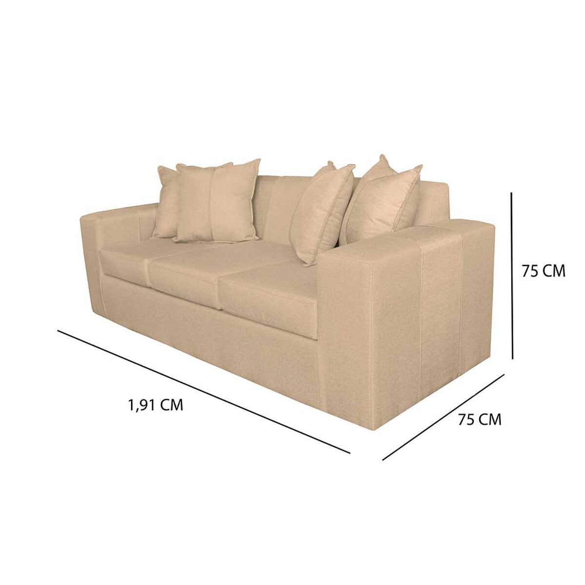 Sofa + 2 Pouff A&M Home Maxi Beige