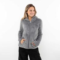 Polerón Peludo Mujer Icono Gris