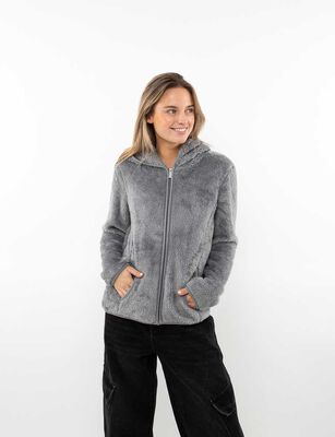 Imagen 1 del producto Polerón Peludo Mujer Icono Gris